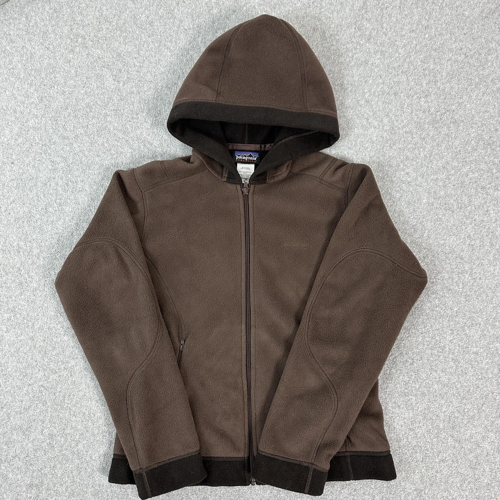 Patagonia Arctic Synchilla Fleece Jacket Womens Medium Full Zip Hoody Brown 90s